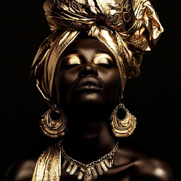 Elegantie in zwart en goud van Poster Art Shop