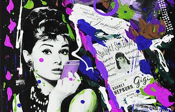 Audrey Hepburn "Telefon" von Kathleen Artist Fine Art