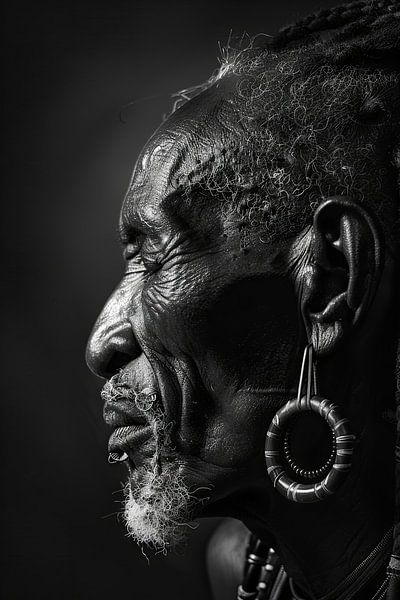 Sagesse marquée par le temps - Portrait par Poster Art Shop