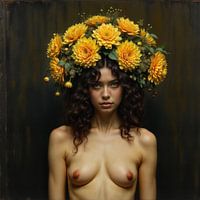 Frau mit Blumenstrauß