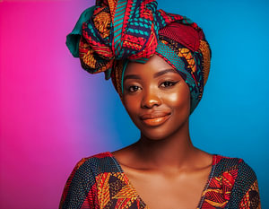 Wunderschönes Porträt einer selbstbewussten afrikanischen Frau