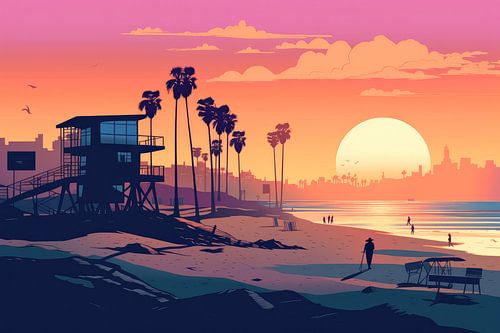 Zonsopkomst in Venice beach