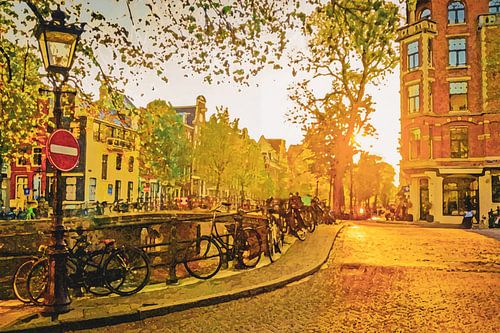 Aan het einde van een zomerdag in Amsterdam