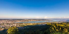 View from Uetliberg to Zurich and Lake Zurich by Werner Dieterich