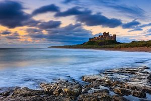 Lever de soleil au château de Bamburgh