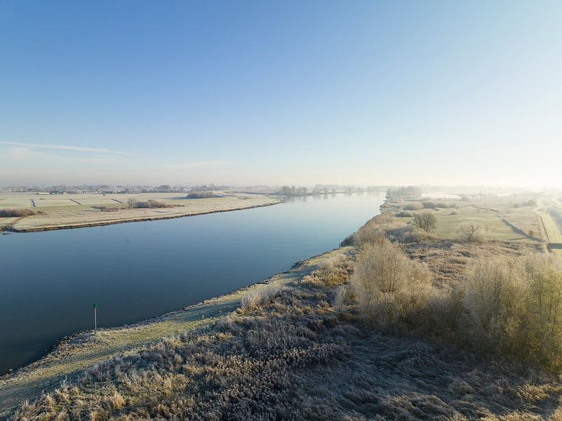 Sunrise over the river IJssel in the IJsseldelta during winter by Sjoerd van der Wal Photography