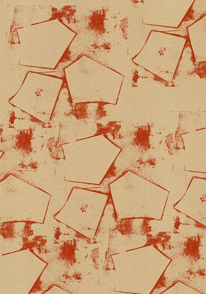 Stars in warm terracotta on white. by Dina Dankers