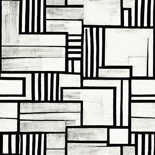 Art deco black and white pattern #II