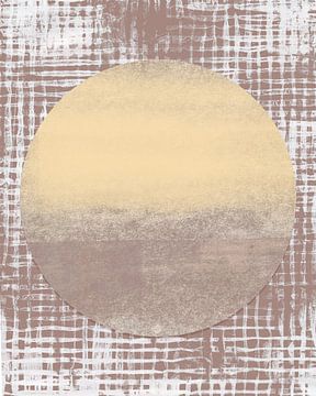 Ikigai. Nieuw begin. Minimalistisch abstract in terra en geel