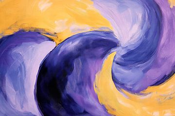 Swirls of colour in blue and yellow by Poster Art Shop