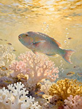 Poisson-perroquet à la lumière du soleil