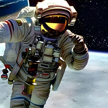 Astronaut geeft parkeer aanwijzingen van Harmanna Digital Art