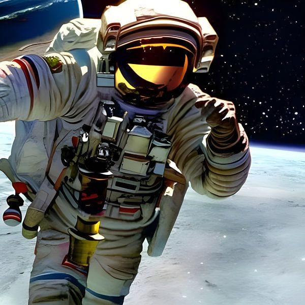 Astronaut geeft parkeer aanwijzingen van Harmanna Digital Art