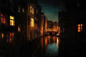 Pont dans le crépuscule doré