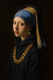 Girl with pearl earring and modern style by Poster Art Shop
