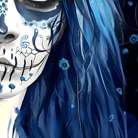 ?Day of the Dead Mask Past Life Blue Days by Starworks:  LinaLena van der Star
