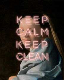 Keep Calm Keep Clean – Vermeer met neon-statement van Floral Abstractions