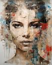 Portrait of a young woman as a modern collage by Carla Van Iersel thumbnail