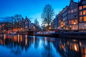 Amsterdam housing at sunset