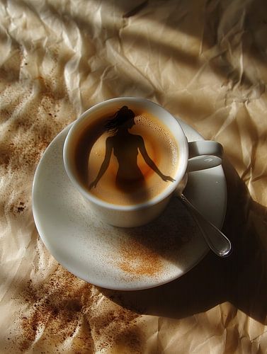eine Tasse Kaffee oder Cappuccino trinken