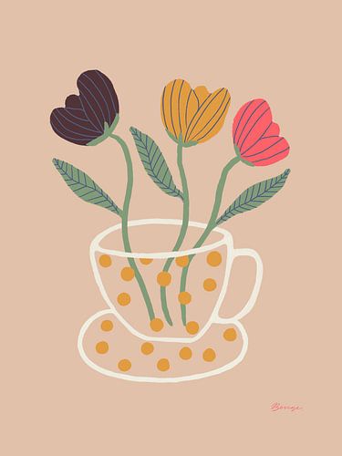 Kaffeetasse mit Blumen von Anna Benge