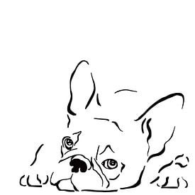 Französische Bulldogge Linie Kunst Illustration von Studio Patruschka