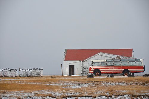Verlaten bushalte op IJsland