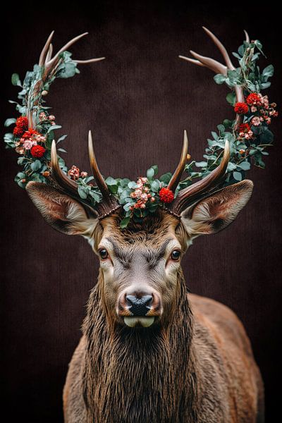 Antlers and roses - a portrait of the romance of nature by MArt