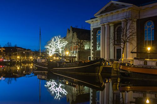 Lange Haven Schiedam in the blue hour. by Ilya Korzelius