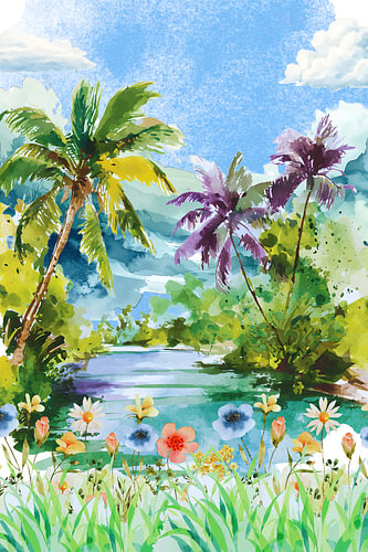 Tropisches Aquarellparadies