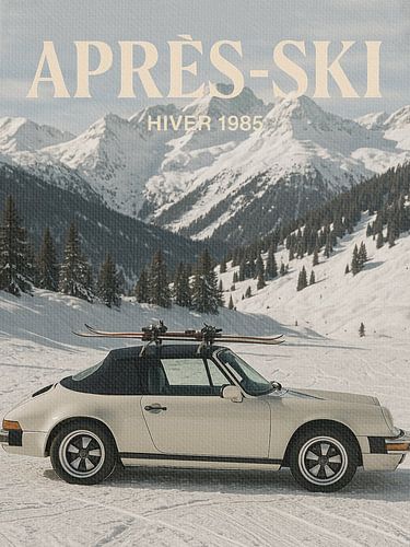 Vintage Après Ski Alpine Winter Klassieke Auto van Dagmar Pels