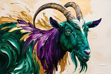 Colourful goat in modern style by Imperial Art House