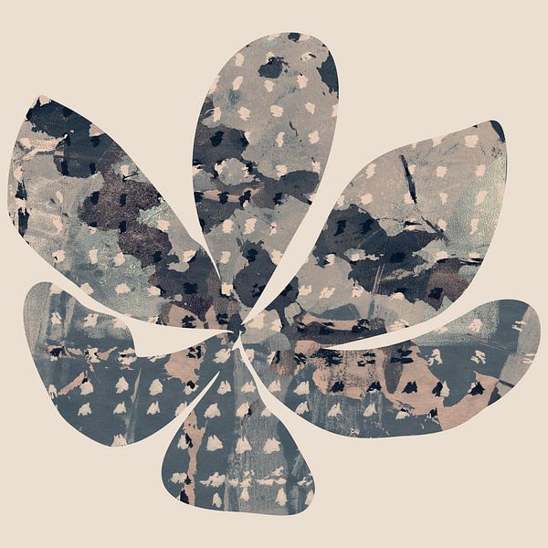 Fleurs wabi-sabi. Collage graphique moderne. Fleur de magnolia. par Dina Dankers
