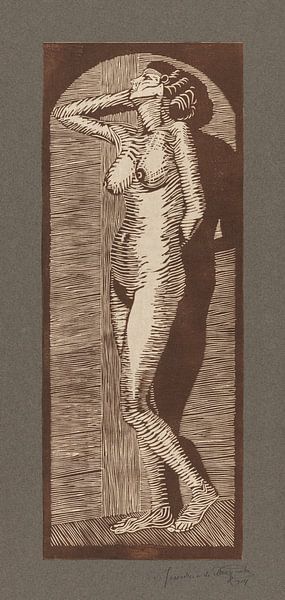 Vrouwelijk naakt staand, Samuel Jessurun de Mesquita (1914) van Atelier Liesjes