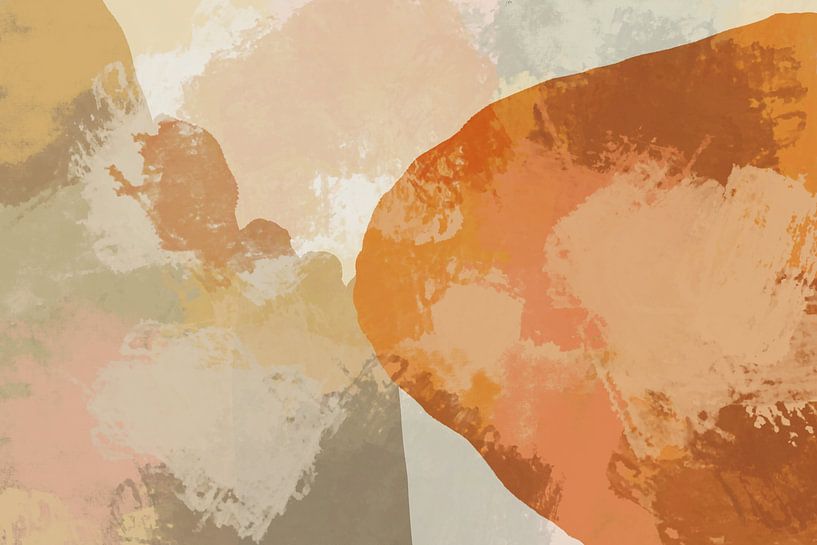 Abstractions chaudes dans les tons pastel. Art abstrait moderne II par Dina Dankers