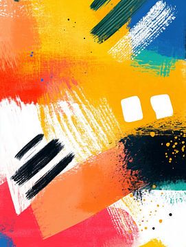 Splashes of colour in bright orange and blue by artefacti