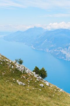 View of Lake Garda from the summit of Monte Baldo near Malcesine