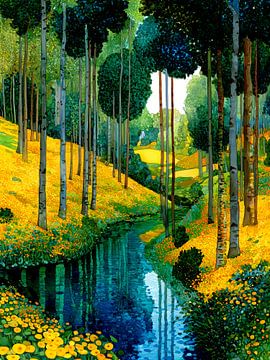 Forest by Klimt style 7 by JBJart Justyna Jaszke