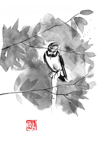 bird in the tree by Péchane Sumie