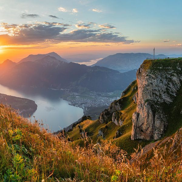 Vierwoudstedenmeer bij zonsondergang van Markus Lange