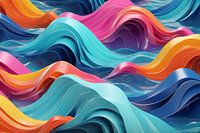 Colorful Abstract Ocean Waves Background