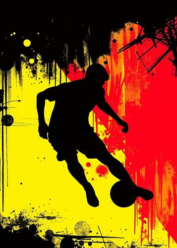 Belgium Football Player Dribbling Silhouette