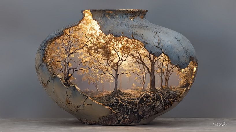 Nature in a Stone Jar by Gelissen Artworks