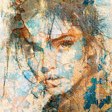 Gelaagd portret van vergankelijkheid van Color Square