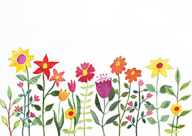 Kunterbunter Blütenzauber - Aquarell-Illustration von Anita Gewald