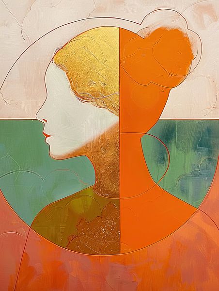 Elegante Frau mit goldenem Haar von Kunst Laune