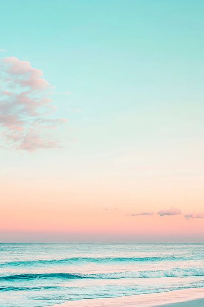 Coucher de soleil sur une plage tranquille par Poster Art Shop