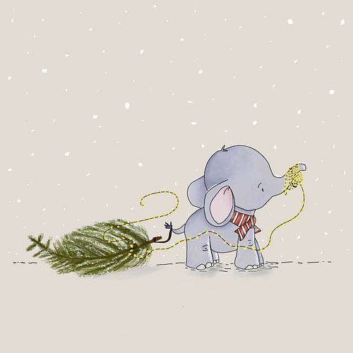Little elephant in the snow by Atelier Nadine