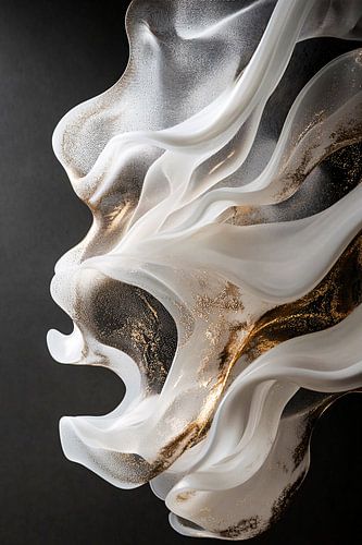 Wit-gouden kunst op zwart