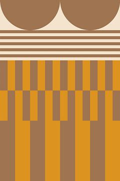 Colors and stripes collection. Ocher yellow and brown no. 9 by Dina Dankers